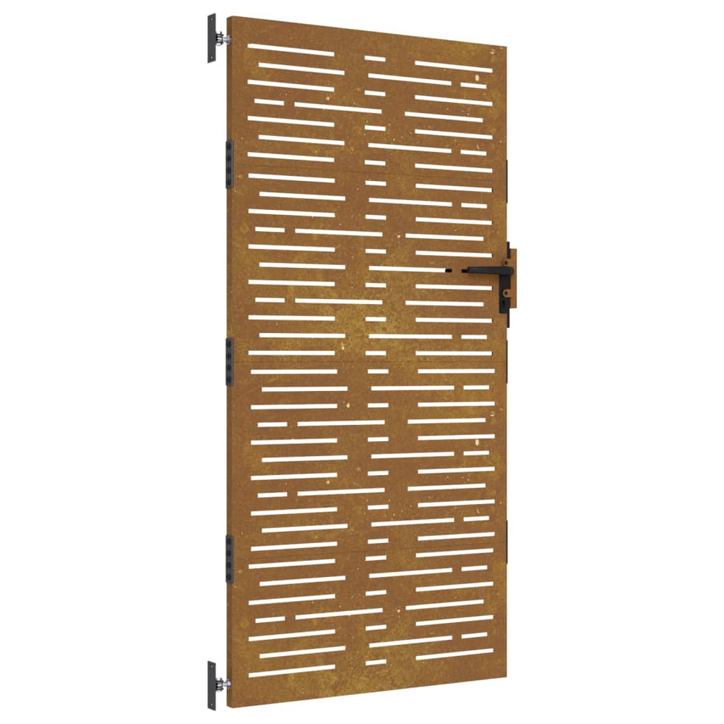 Puerta De Jardín | Puerta Para Valla Acero Corten Diseño Cuadrado 85x200 Cm CFW91412