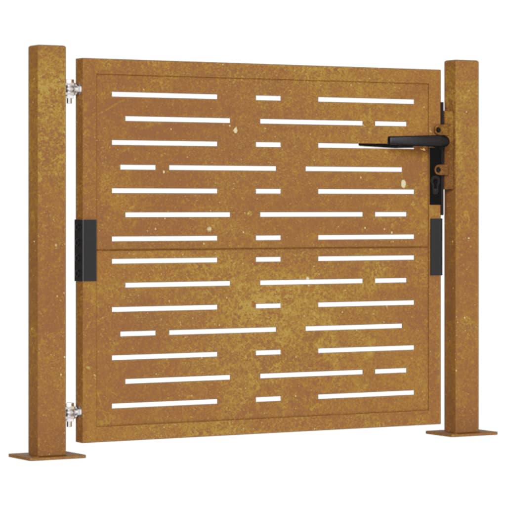 Puerta De Jardín | Puerta Para Valla Acero Corten Diseño Cuadrado 105x105 Cm CFW16426