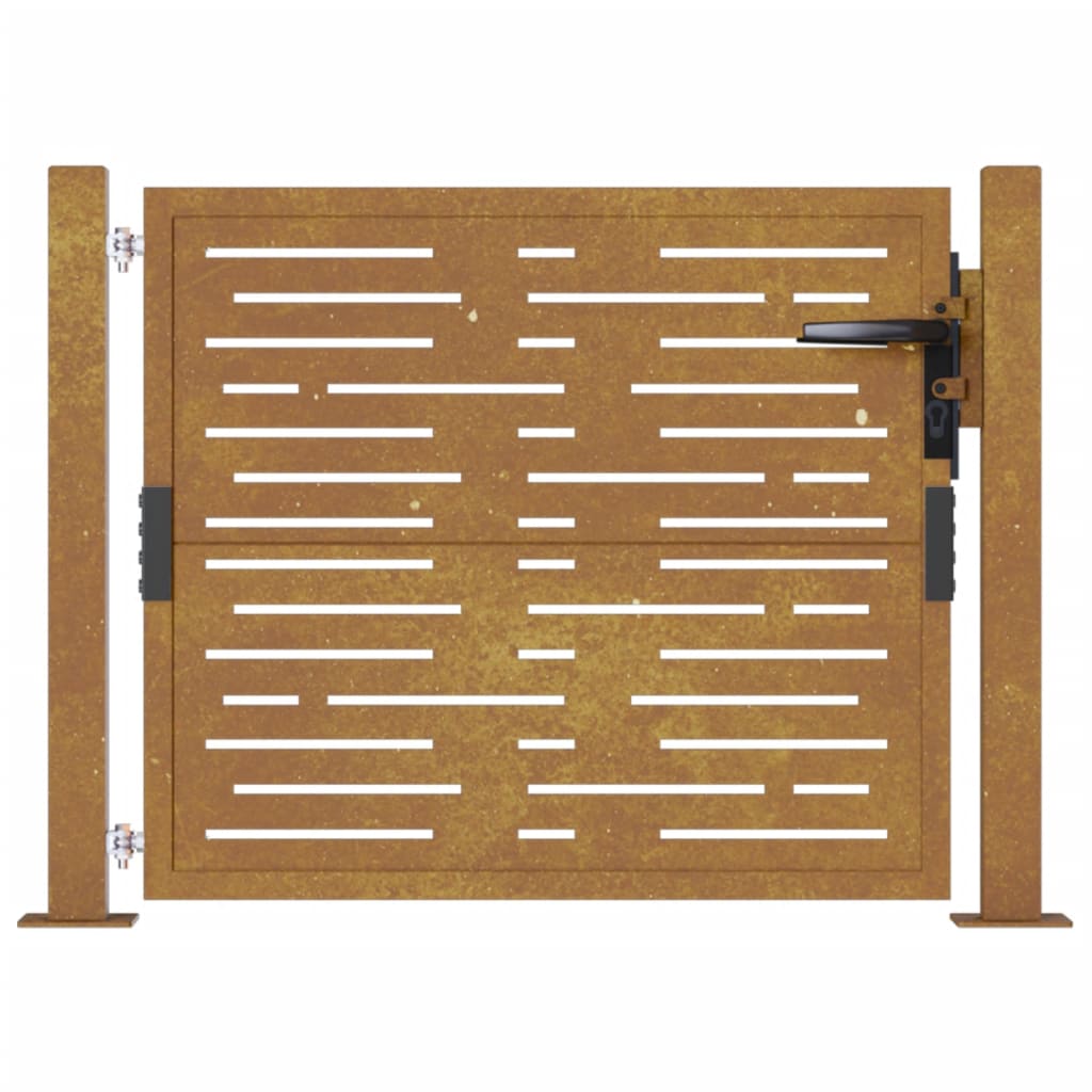 Puerta De Jardín | Puerta Para Valla Acero Corten Diseño Cuadrado 105x105 Cm CFW16426