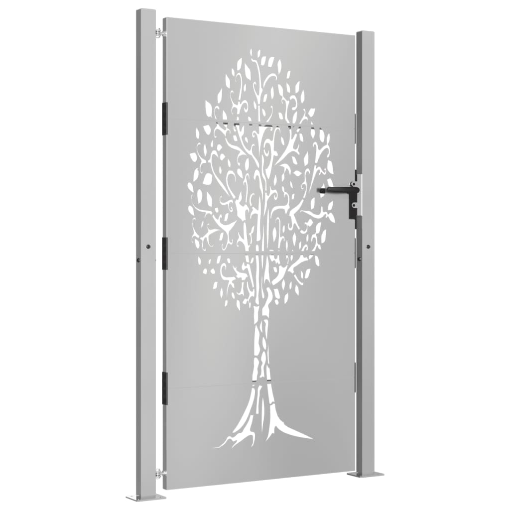Puerta De Jardín | Puerta Para Valla Acero Corten Diseño árbol 105x180 Cm CFW81494