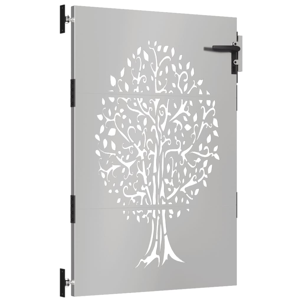 Puerta De Jardín | Puerta Para Valla Acero Corten Diseño árbol 85x150 Cm CFW91632