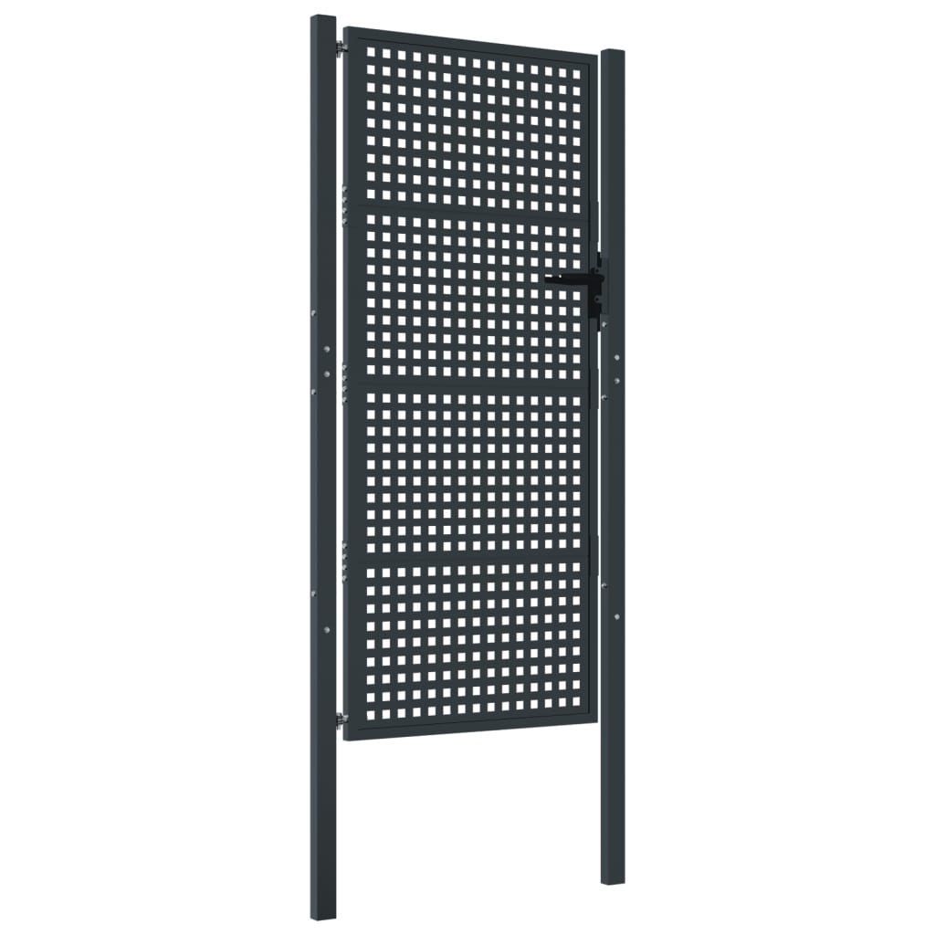 Puerta De Jardín | Puerta Para Valla Acero Gris Antracita 105x250 Cm CFW46496