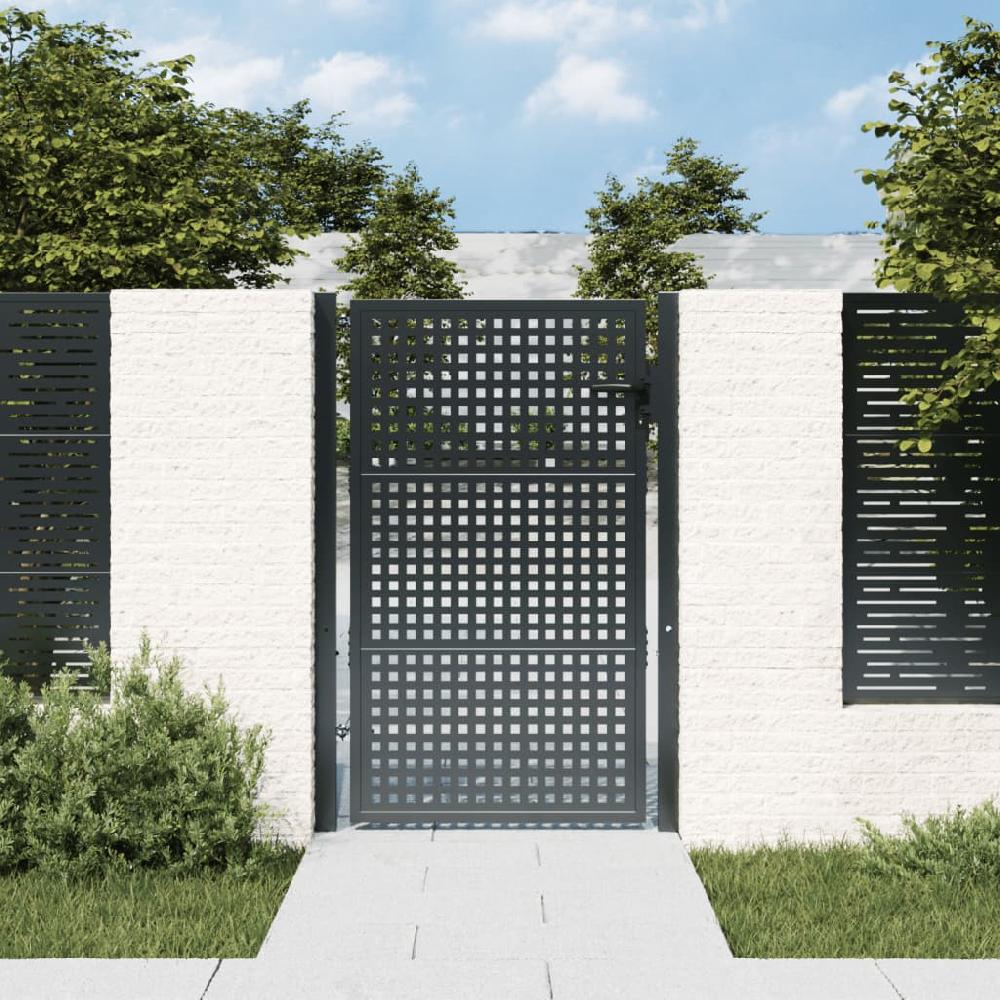 Puerta de jardín | Puerta para valla acero gris antracita 105x175 cm CFW81762