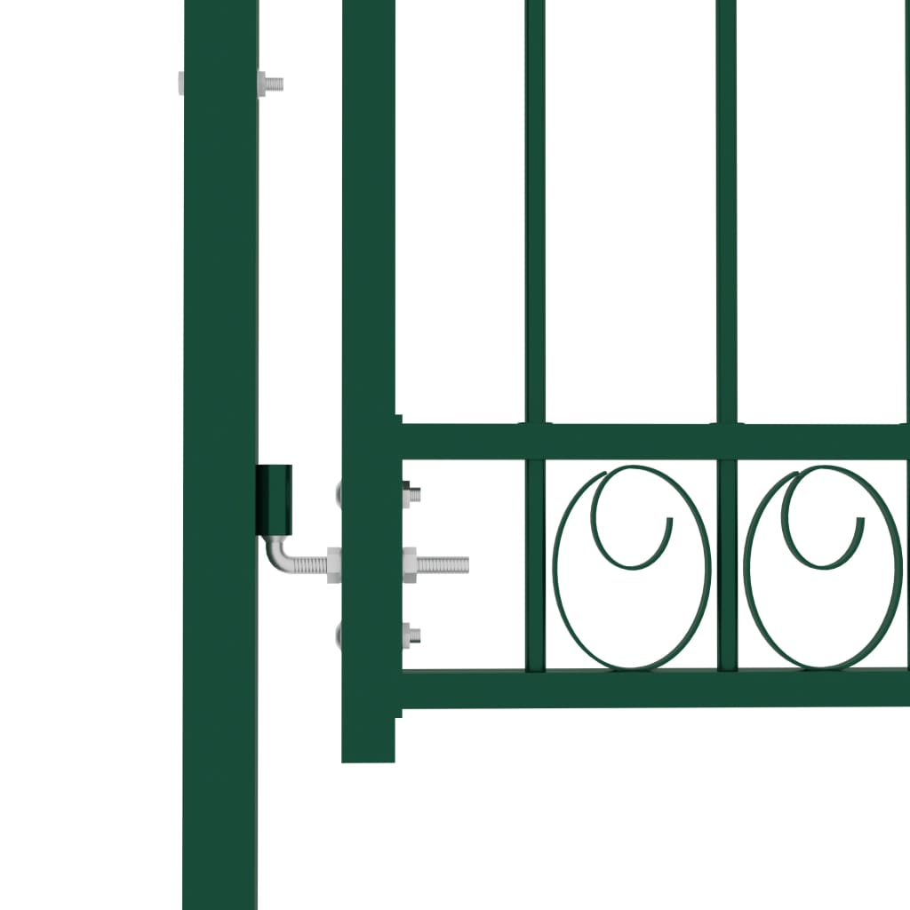 Puerta De Jardín | Puerta Para Valla Con Arco Superior Acero Verde 100x100 Cm CFW42202