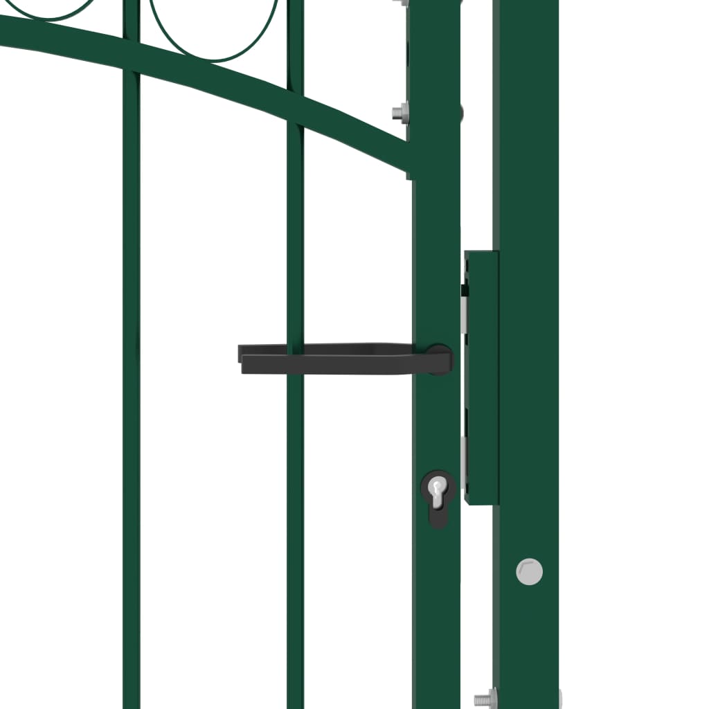 Puerta De Jardín | Puerta Para Valla Con Arco Superior Acero Verde 100x125 Cm CFW25352
