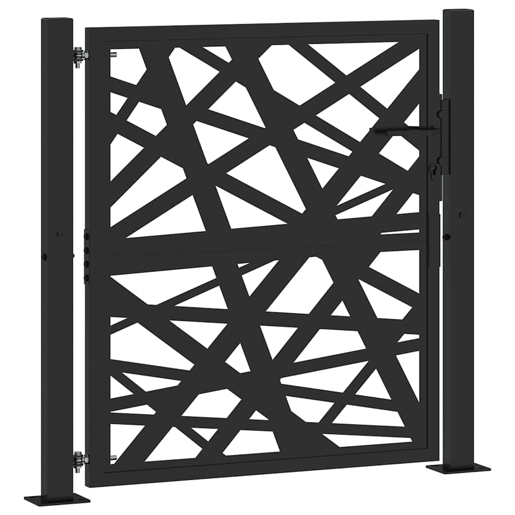 Puerta De Jardín | Puerta Para Valla De Acero Negra Diseño Luminoso 105x106 Cm CFW73165