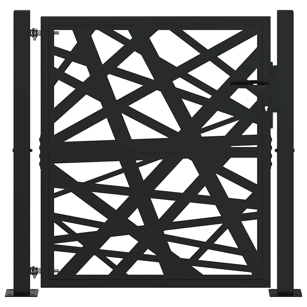 Puerta De Jardín | Puerta Para Valla De Acero Negra Diseño Luminoso 105x106 Cm CFW73165