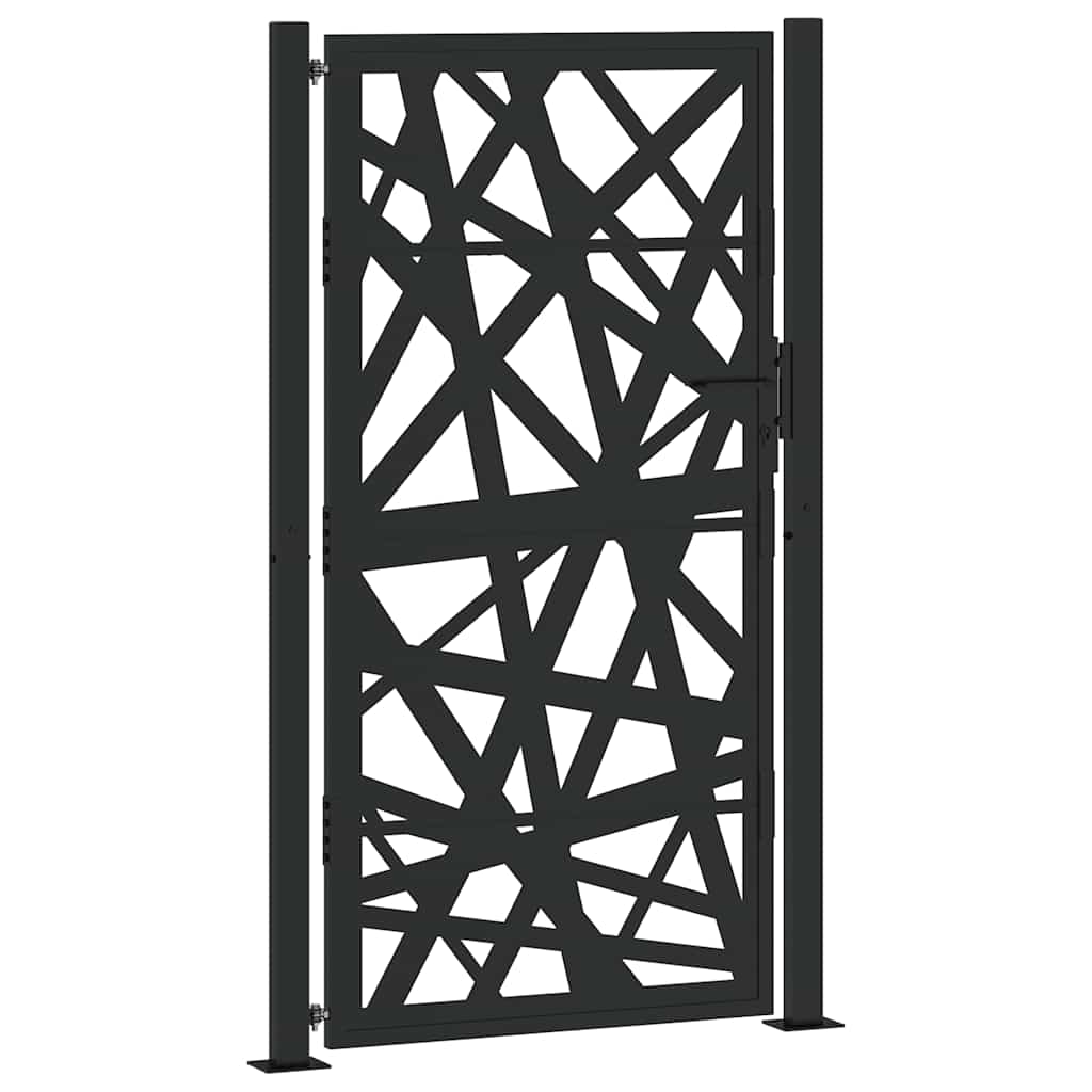 Puerta De Jardín | Puerta Para Valla De Acero Negra Diseño Luminoso 105x180 Cm CFW83002