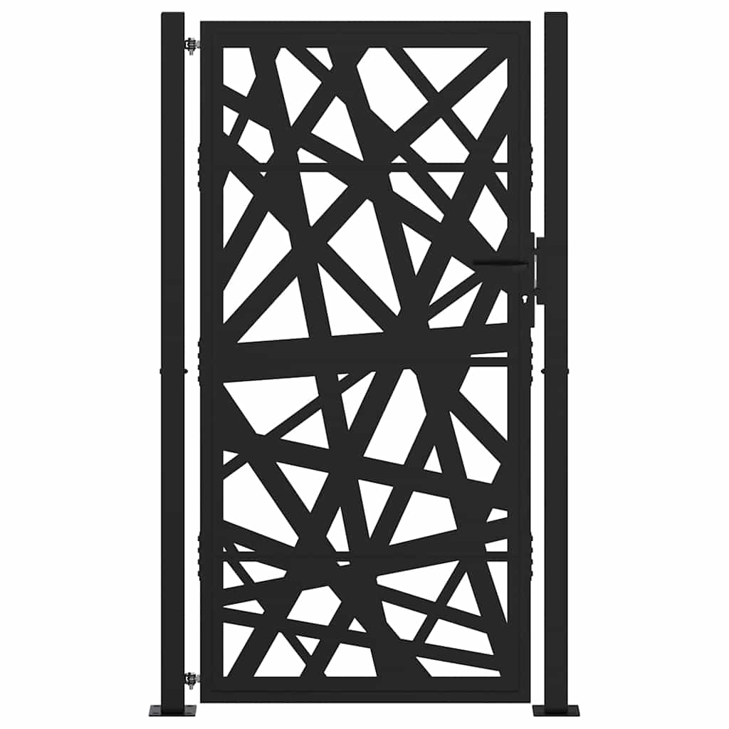 Puerta De Jardín | Puerta Para Valla De Acero Negra Diseño Luminoso 105x180 Cm CFW83002