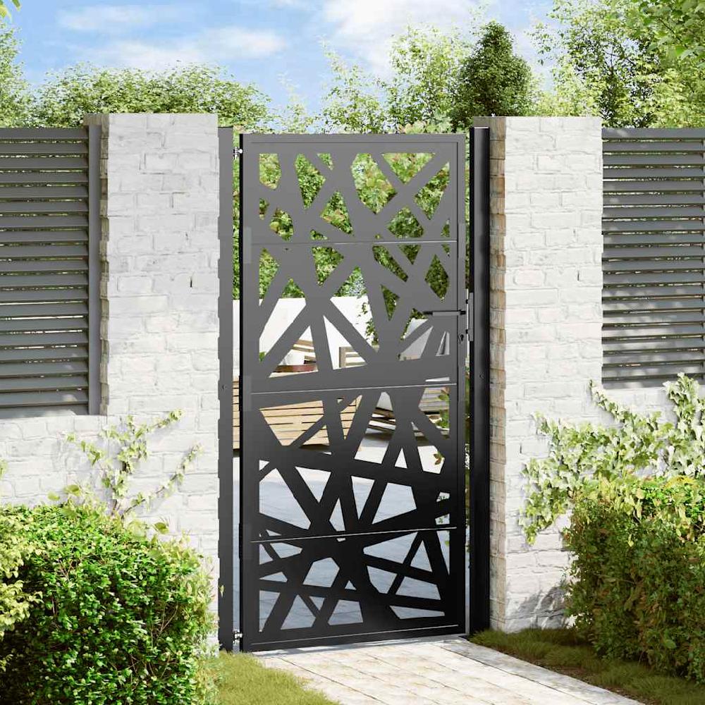Puerta de jardín | Puerta para valla de acero negra diseño luminoso 105x180 cm CFW83002