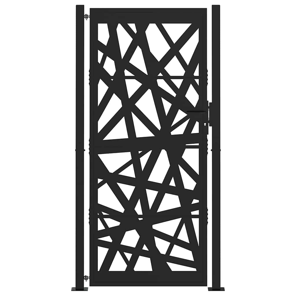 Puerta De Jardín | Puerta Para Valla De Acero Negra Diseño Luminoso 105x205 Cm CFW91145
