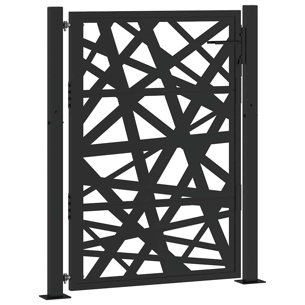 Puerta De Jardín | Puerta Para Valla De Acero Negra Diseño Luminoso 105x130 Cm CFW37756