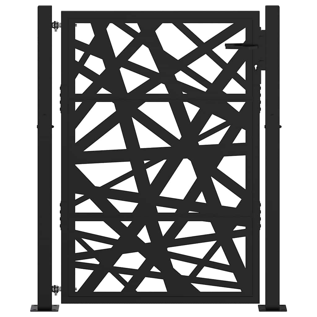 Puerta De Jardín | Puerta Para Valla De Acero Negra Diseño Luminoso 105x130 Cm CFW37756