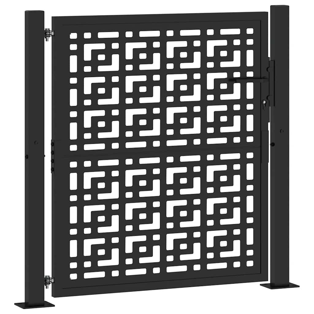 Puerta De Jardín | Puerta Para Valla Diseño En Cruz De Acero Negra 105x106 Cm CFW13567