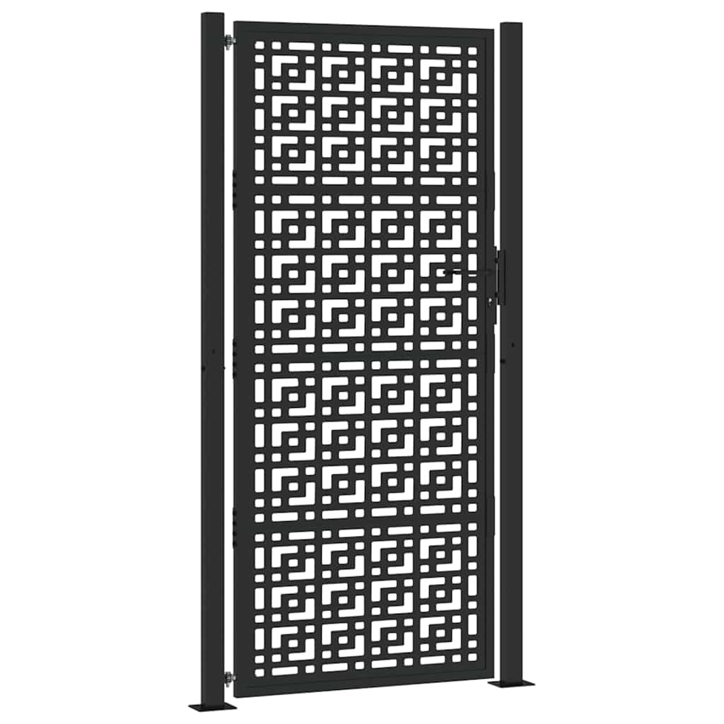 Puerta De Jardín | Puerta Para Valla Diseño En Cruz De Acero Negra 105x205 Cm CFW33722