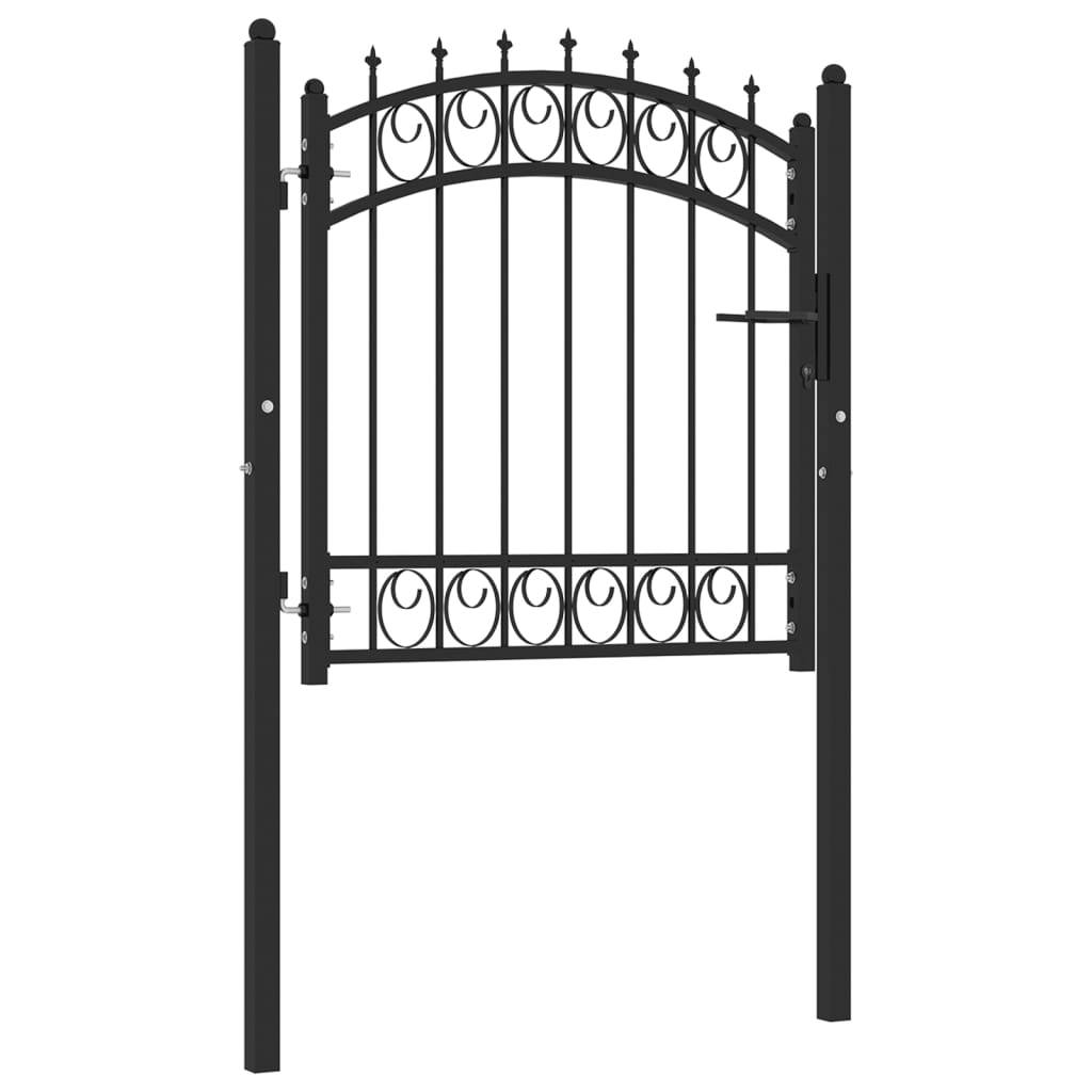 Puerta de valla | Puerta de jardín con picos acero negro 100x100 cm CFW54586