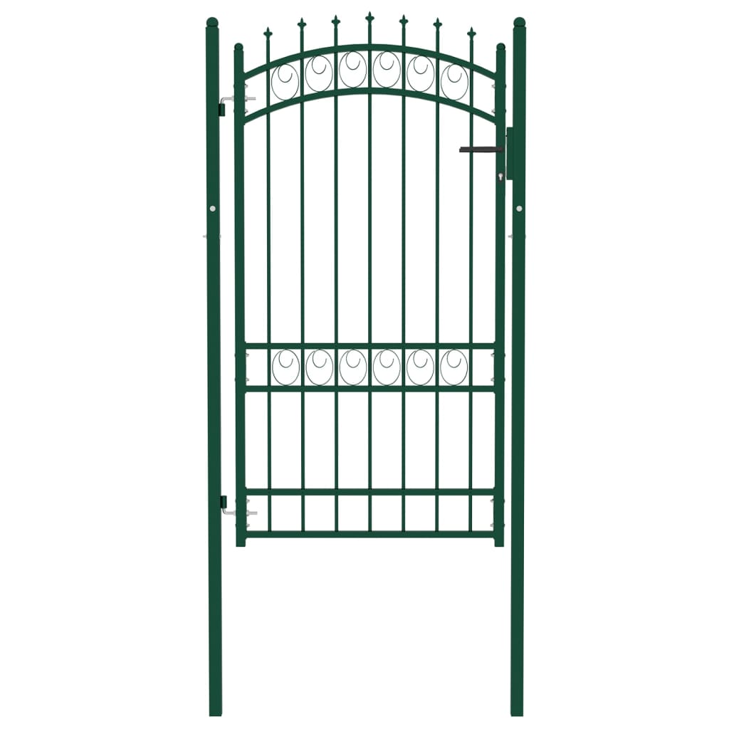 Puerta De Valla | Puerta De Jardín Con Picos Acero Verde 100x175 Cm CFW91633