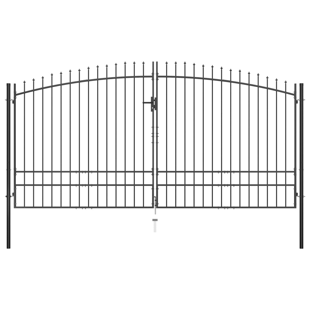 Puerta Doble Para Valla | Puerta De Jardín Con Puntas De Lanza 400x248 Cm CFW36671