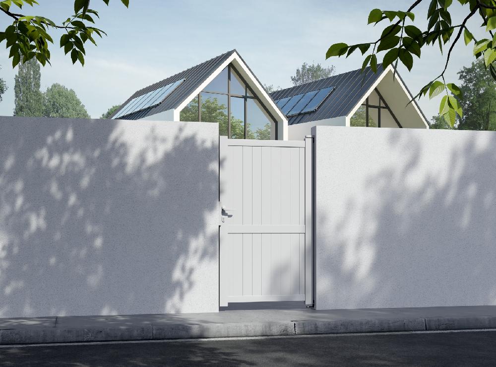 Puerta Peatonal De Aluminio Blanco MOD:CL03 100x180 Cm