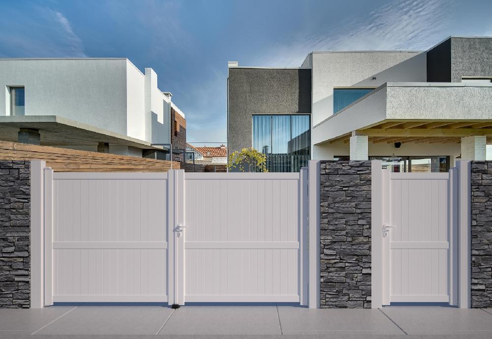 Puerta Peatonal De Aluminio Blanco MOD:CL03 100x180 Cm