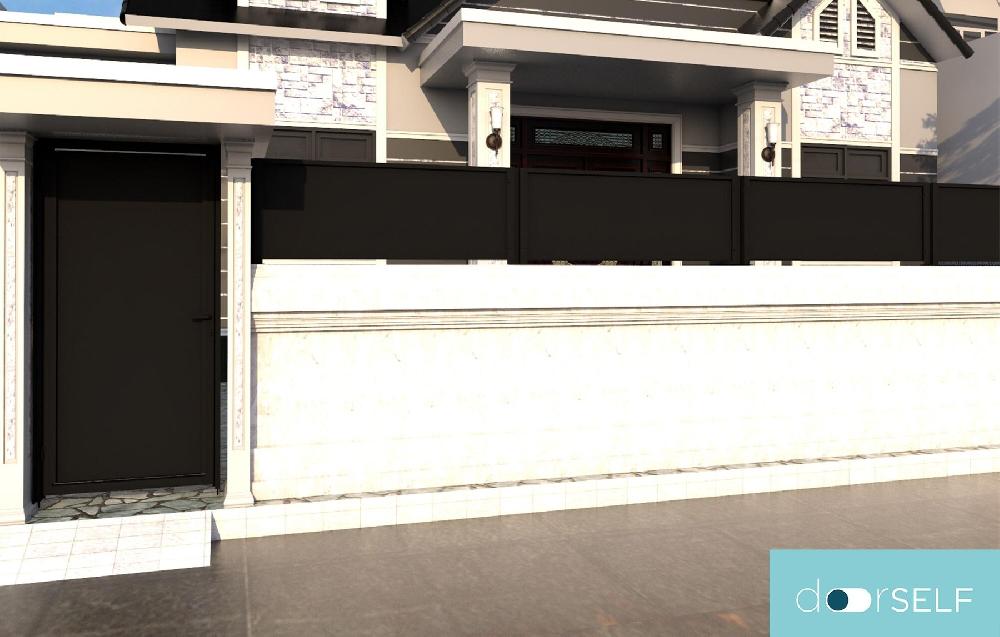 Puerta Peatonal DOORSELF Blind Gris Forja 100x200 Cm