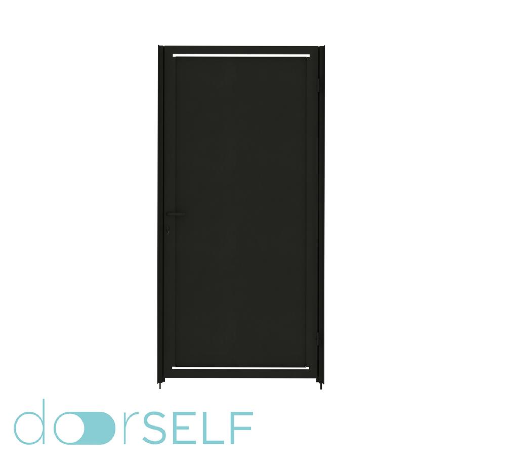 Puerta peatonal DOORSELF Blind gris forja 100x200 cm