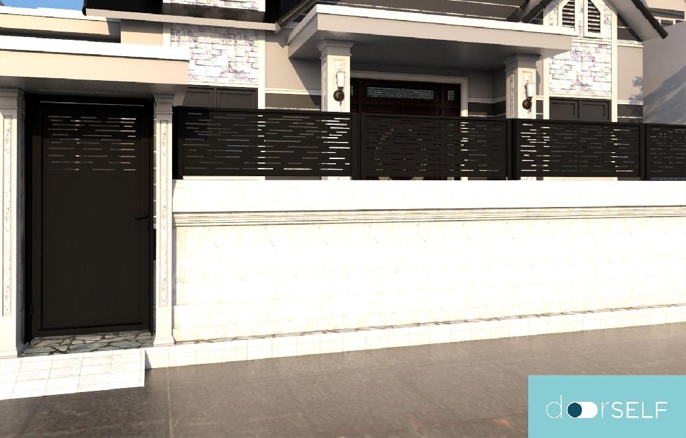 Puerta Peatonal DOORSELF Galaxy óxido 100x200 Cm