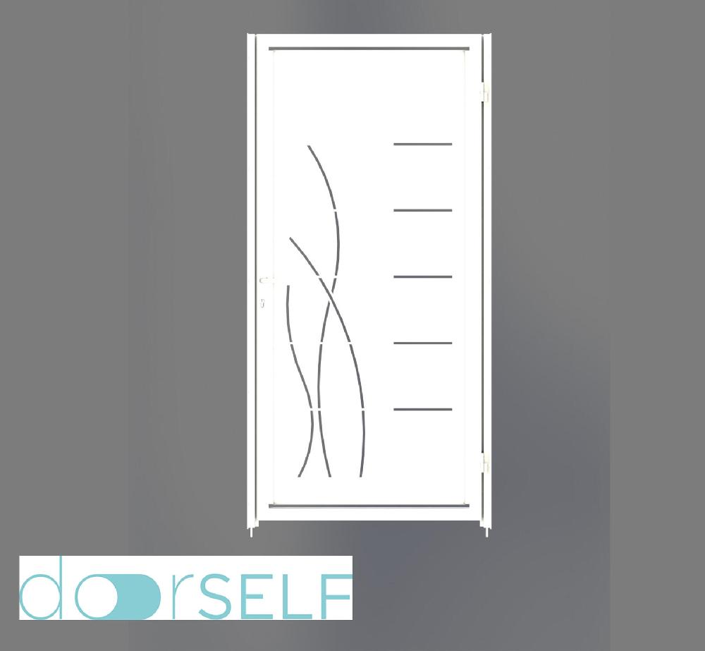 Puerta peatonal DOORSELF Lines&rushes granate 100x200 cm