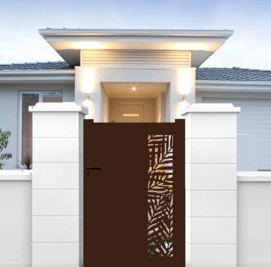 Puerta Peatonal Incorporada De Aluminio Cortada A Láser En Kit De Dimensiones An.1000 (entre Montantes) X Al.1500 Mm Colores Negro (RAL 9005)