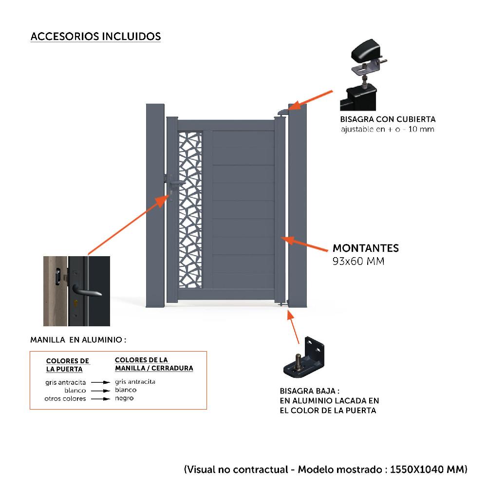 Puerta Peatonal KLOS UP De Aluminio Blanco 99x155.8 Cm