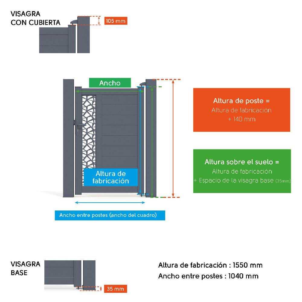 Puerta peatonal KLOS UP de aluminio blanco 99x155.8 cm