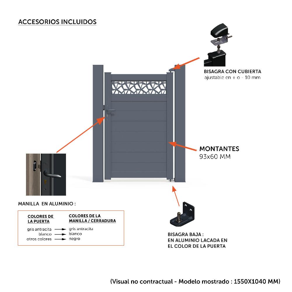 Puerta Peatonal KLOS UP De Aluminio Blanco 99x170.5 Cm