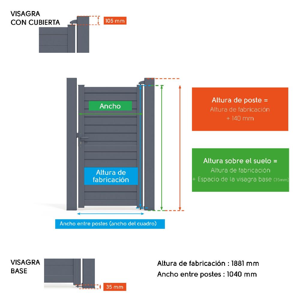 Puerta Peatonal KLOS UP De Aluminio Blanco 99x188.1 Cm
