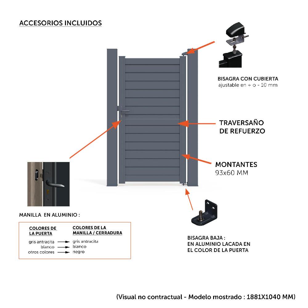 Puerta Peatonal KLOS UP De Aluminio Blanco 99x188.1 Cm