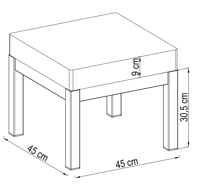 Puff De Jardín De Aluminio NATERIAL Oris Gris 45x45 Cm