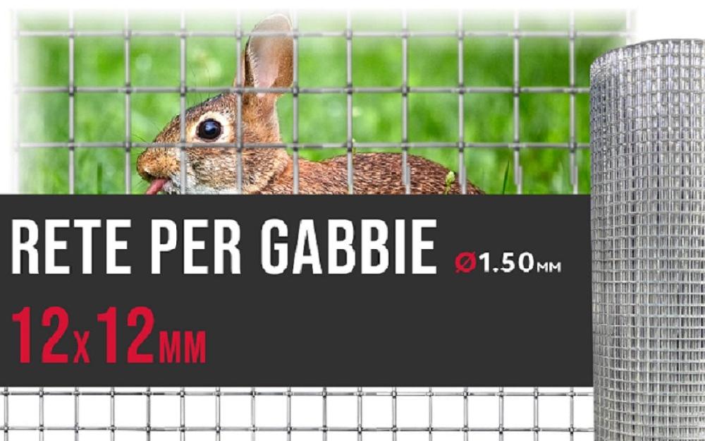 Red galvanizada electrosoldada para cercado de animales con malla cuadrada 12x12mm Rollo 25mt. - ALTURA 50cm