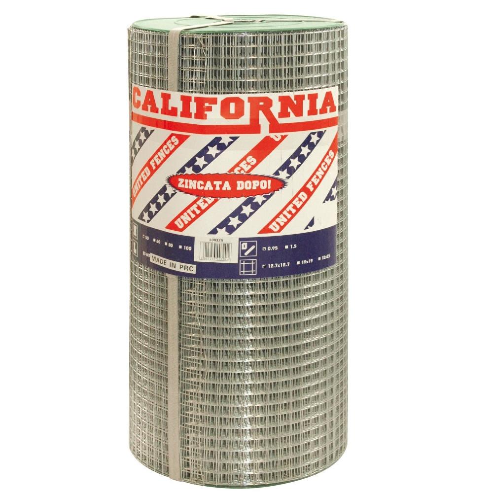 Red galvanizada electrosoldada para cercado de animales con malla cuadrada 19x19mm Rollo 25mt. - ALTURA 60cm