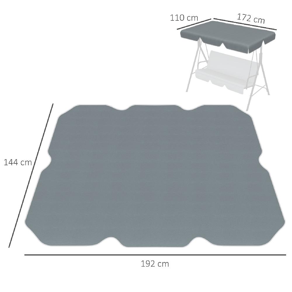 Repuesto De Toldo OUTSUNNY Poliéster Gris Oscuro 192x144 Cm 84A-287V00CG