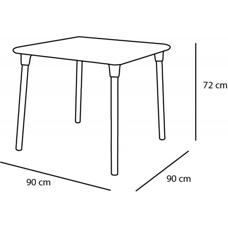Resol NEW FLASH Mesa Cuadrada Interior Exterior 90x90 Chocolate