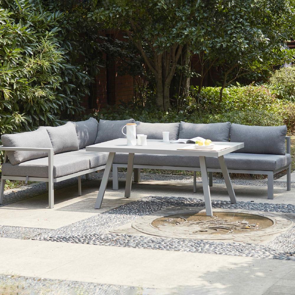 Sala de jardín de 8 plazas de aluminio