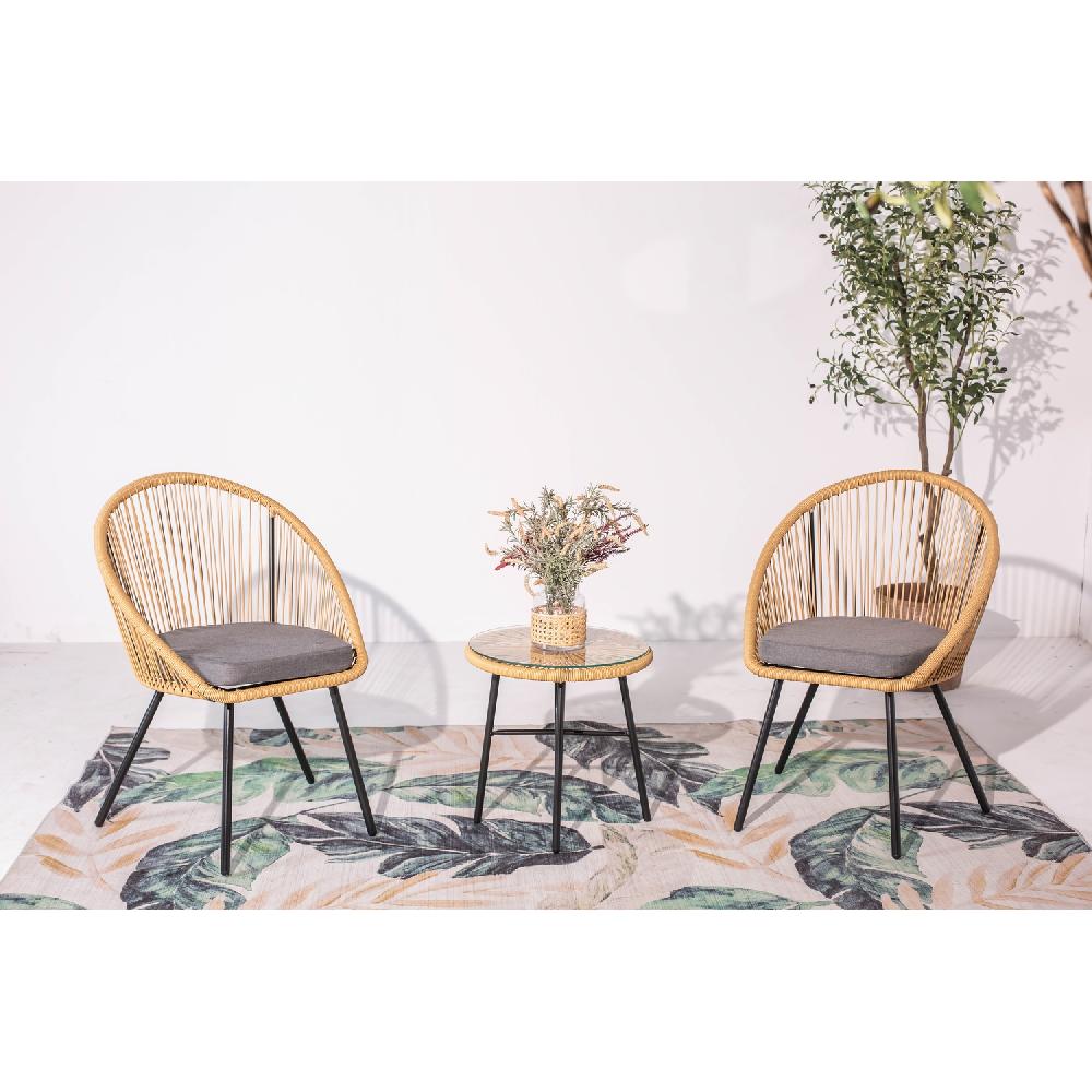 Salón Balcón Beige 2 Sillones Y 1 Mesa IPANEMA