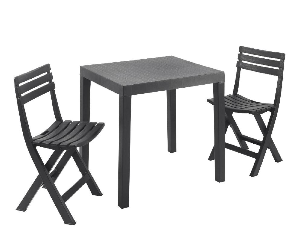 Salón De Jardín Dlibutt Conjunto De Jardín Con 1 Mesa Rectangular Y 2 Sillas Plegables Pic Nic Conjunto Interior Y Exterior Antracita