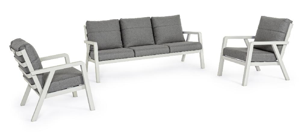 Salón de jardín “Truman” de aluminio con cojín para jardín y terraza