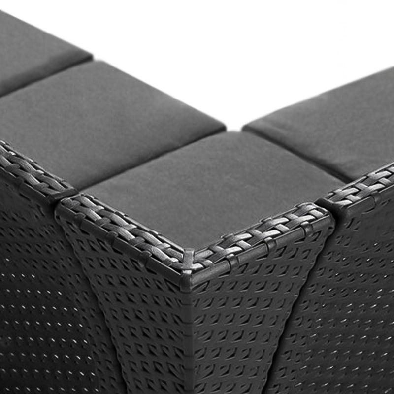 Salón Exterior En Resina Sofá "Corner" + Sillones + Mesa Rinconera