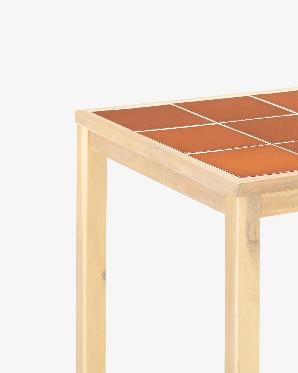 Set Comedor 2 Plazas Mesa Ceramica Terracota 65x65 - Bisbal & Modena