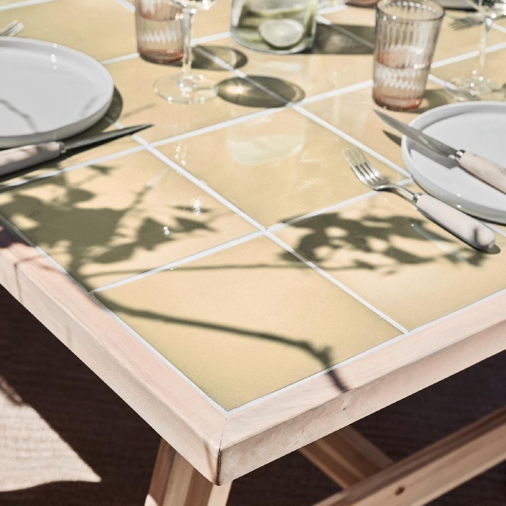 Set Comedor 6 Pl Ceramica Beige 205x105 Y Butaca - Bisbal & Módena