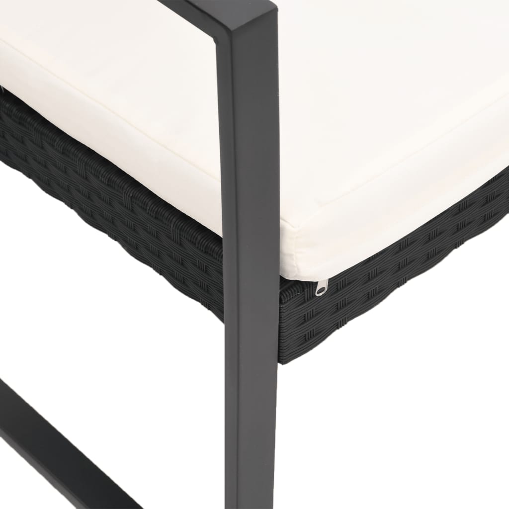 Set Comedor De Jardín 5 Piezas Conjunto De Comedor De Exterior Conjunto De Jardín Con Cojines PP Aspecto Ratán Negro CFW673208