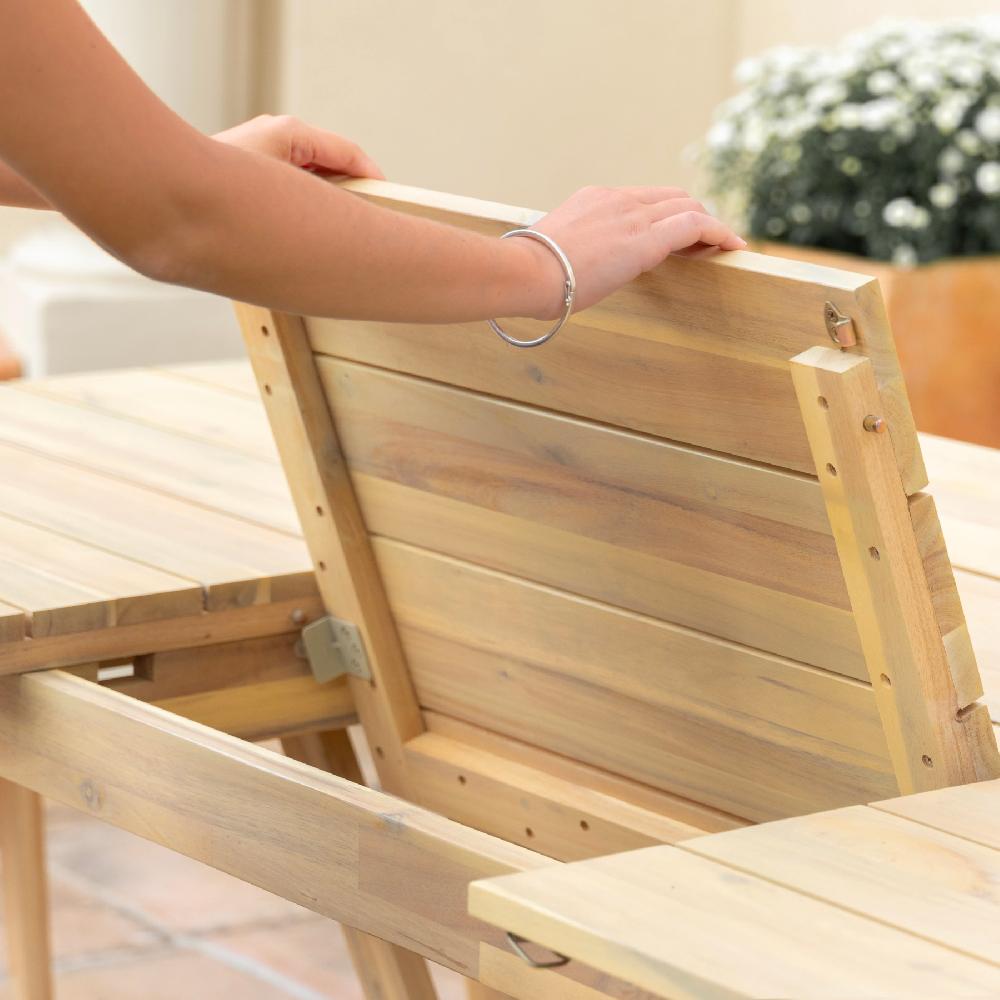 Set Comedor Jardin 4 Plazas Mesa Extensible Madera 140/200x86 - Lamas & Siena