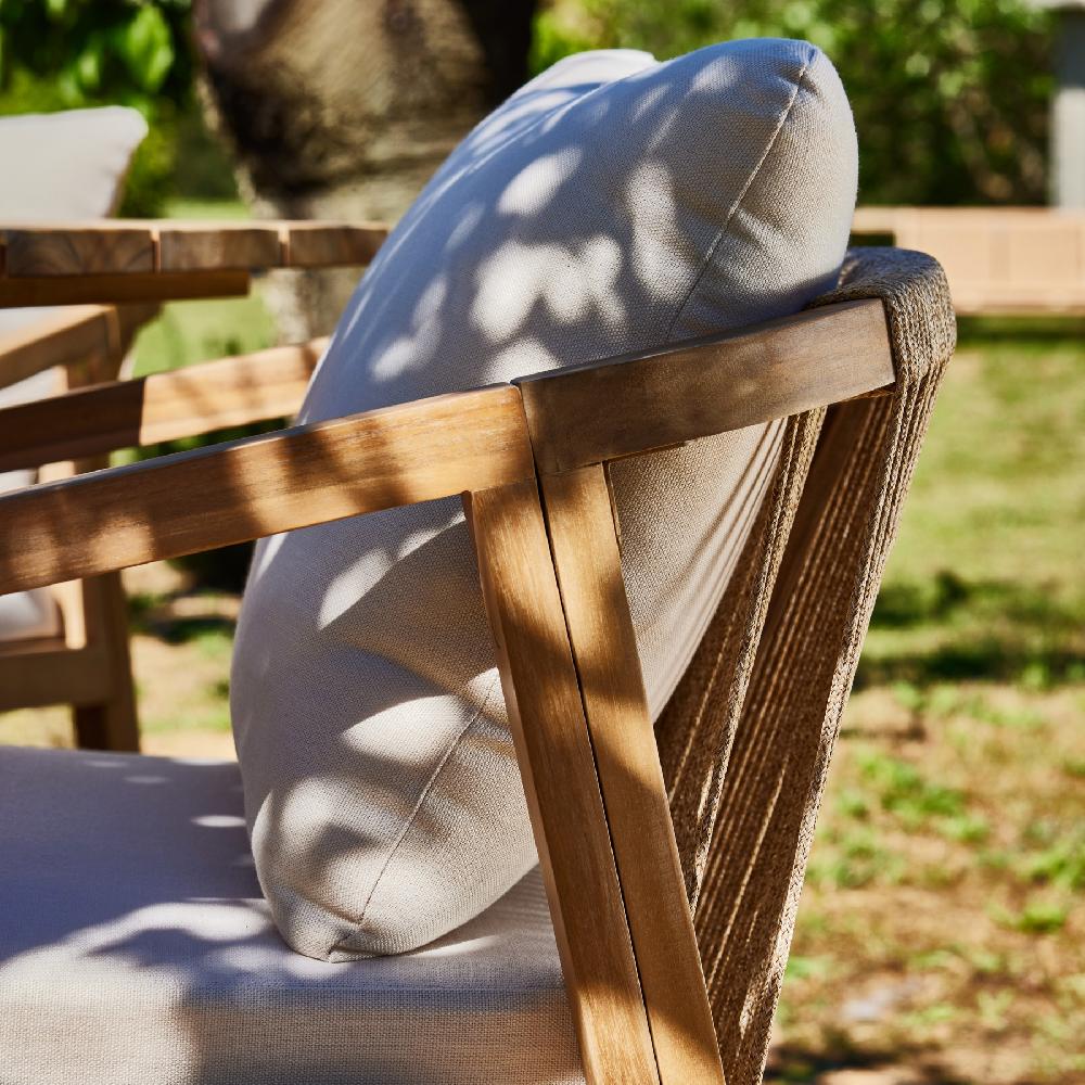 Set Comedor Jardin 4 Plazas Mesa Extensible Madera 140/200x86 - Lamas & Siena