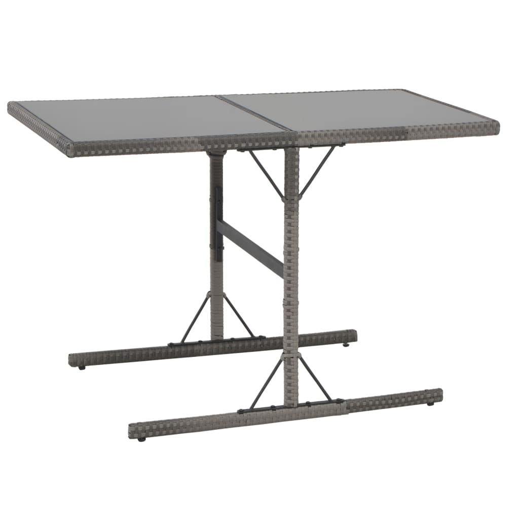 Set De Comedor De Jardín 7 Pzs Conjunto De Comedor De Exterior Conjunto De Jardín Y Cojines Ratán Sintético Gris CFW749823